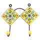 Yellow With Turquoise Tiny Flower Ceramic Tile Hook